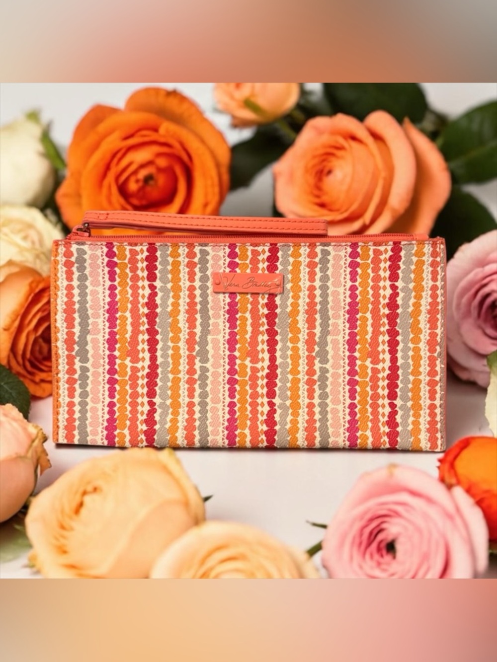 🩷🧡VERA BRADLEY🩷🧡Confetti Stripe Slim Zip Wristlet/NWOT